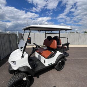 Bolt EV X4 White Brown Leather Seats Golf Cart