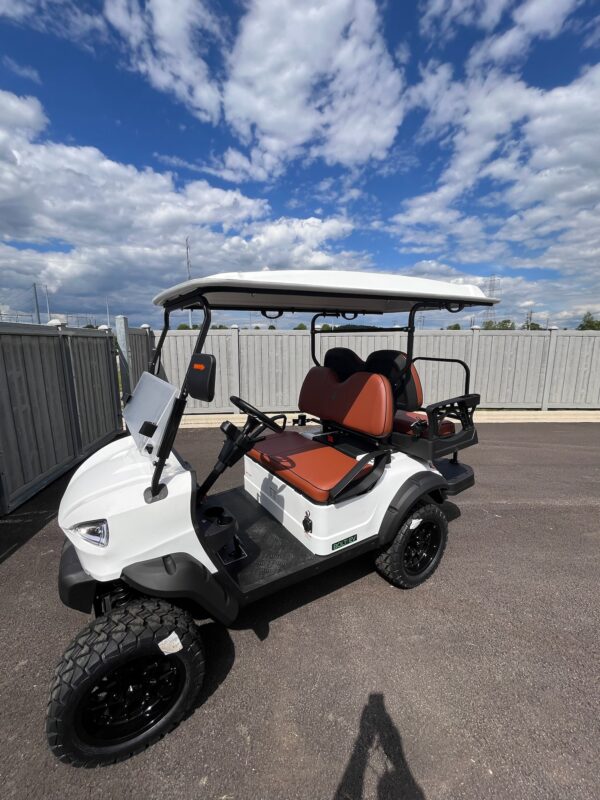 Bolt EV X4 White Brown Leather Seats Golf Cart