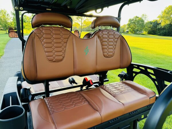 Bolt EV X4 Black Brown Stitch Golf Cart