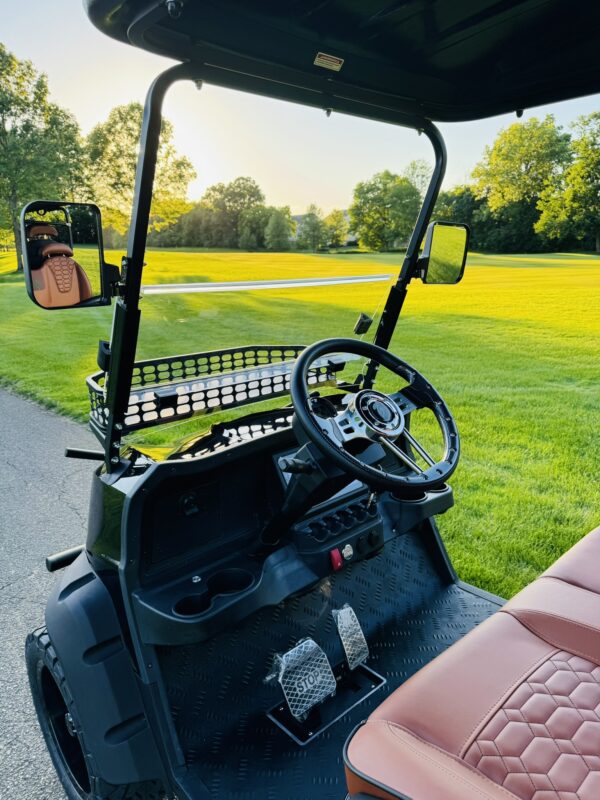 Bolt EV X4 Black Brown Stitch Golf Cart