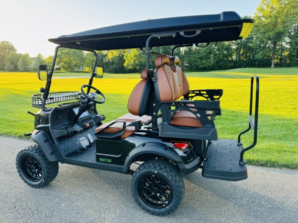 Bolt EV X4 Black Brown Stitch Golf Cart