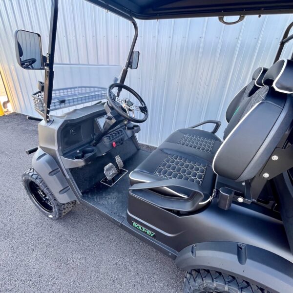 Bolt EV X4 Matte Black Diamond Stitch Golf Cart